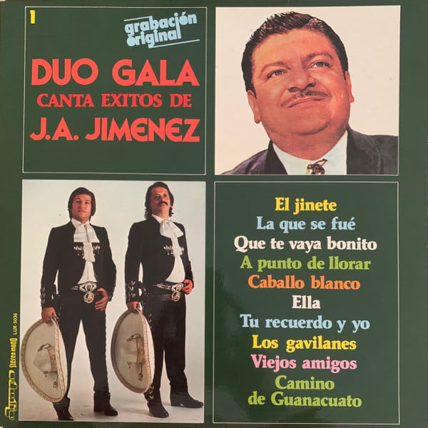 Cover Dúo Gala - Canta Éxitos De José Alfredo Jimenez 1 (LP, Album) Schallplatten Ankauf