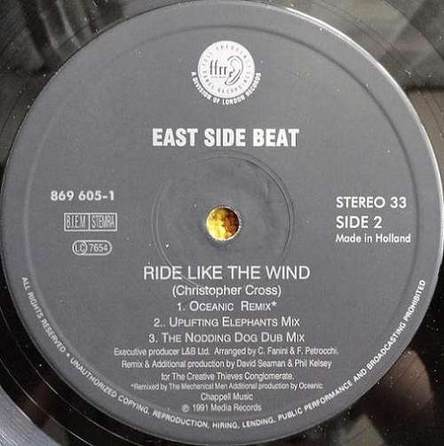 Cover East Side Beat - Ride Like The Wind (12) Schallplatten Ankauf