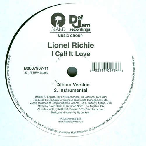 Cover Lionel Richie - I Call It Love (12, Single) Schallplatten Ankauf