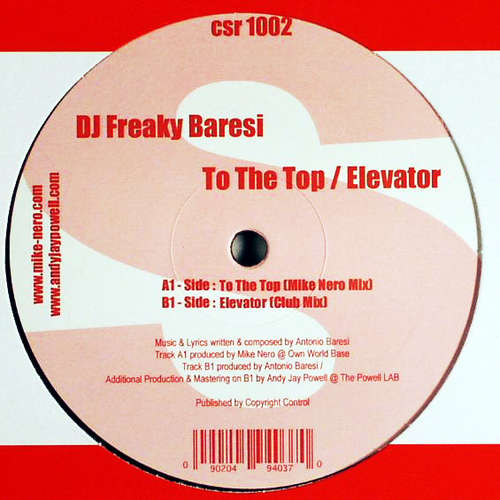 Cover zu DJ Freaky Baresi* - To The Top / Elevator (12) Schallplatten Ankauf