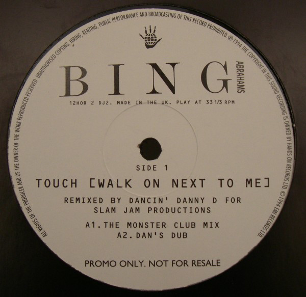 Bild Bing Abrahams - Touch (Walk On Next To Me) (12, Promo) Schallplatten Ankauf