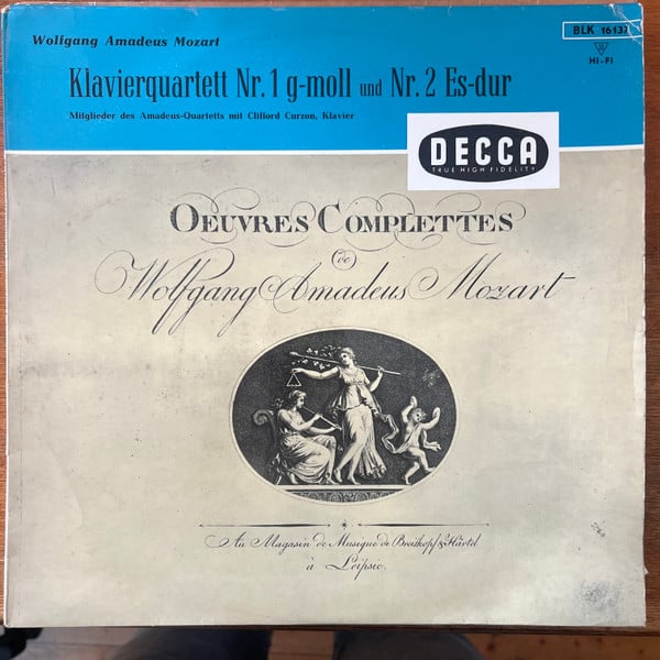 Cover Wolfgang Amadeus Mozart, Clifford Curzon, Mitglieder Des Amadeus-Quartetts* - Klavierquartett Nr. 1 G-Moll Und Nr. 2 Es-Dur (LP, Mono) Schallplatten Ankauf