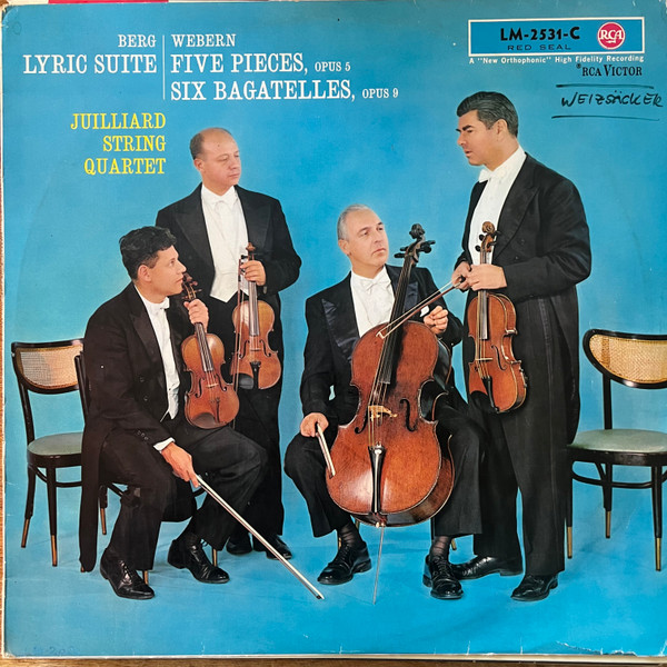 Cover Juilliard String Quartet - Berg* / Webern* - Lyric Suite / Five Pieces, Opus 5 / Six Bagatelles, Opus 9 (LP, Mono) Schallplatten Ankauf
