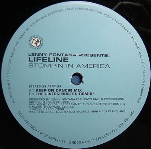 Cover Lenny Fontana Presents Lifeline - Stompin In America (Original / Kyodai Remixes) (12) Schallplatten Ankauf