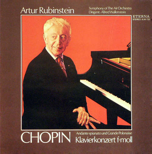 Cover Chopin*, Artur Rubinstein*, Symphony Of The Air Orchestra*, Alfred Wallenstein - Klavierkonzert F-moll, Andante Spianato Und Grande Polonaise (LP, RE) Schallplatten Ankauf
