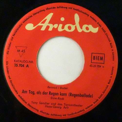 Cover Tony Sandler - Am Tag, Als Der Regen Kam / Susie Darlin' (7, Single, Mono) Schallplatten Ankauf