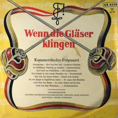 Cover Studentenchor Und Großes Unterhaltungsorchester - Wenn Die Gläser Klingen - Kommerslieder-Potpourri (7, RE) Schallplatten Ankauf