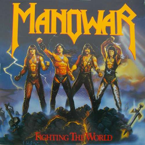 Cover Manowar - Fighting The World (LP, Album) Schallplatten Ankauf