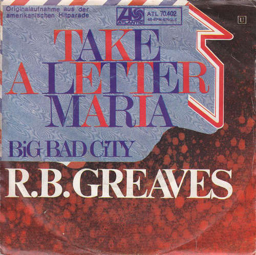 Cover R.B. Greaves - Take A Letter Maria (7, Single) Schallplatten Ankauf