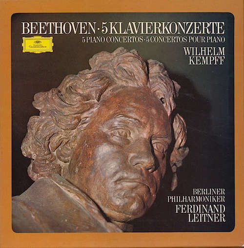 Cover Beethoven* - Wilhelm Kempff - Berliner Philharmoniker, Ferdinand Leitner - 5 Klavierkonzerte (4xVinyl, Comp + Box) Schallplatten Ankauf