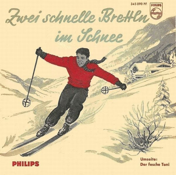 Cover Franzl Lang - Zwei Schnelle Brettln Im Schnee (7, Single, Mono) Schallplatten Ankauf
