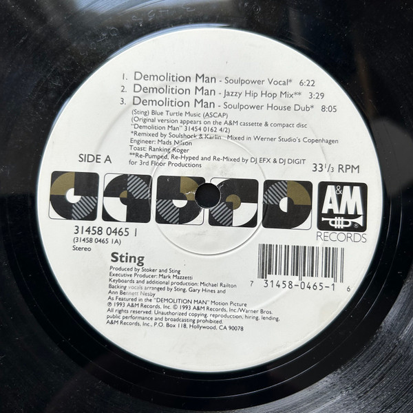 Bild Sting - Demolition Man (The Underground Mixes) (12) Schallplatten Ankauf