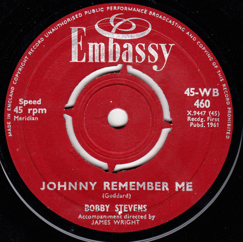 Cover Bobby Stevens - Johnny Remember Me / Time (7, Single) Schallplatten Ankauf