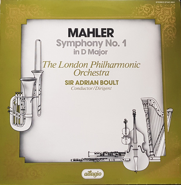 Cover Gustav Mahler - The London Philharmonic Orchestra, Sir Adrian Boult - Symphony No. 1 In D Major (LP, RE) Schallplatten Ankauf