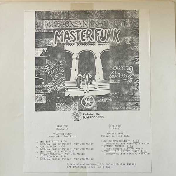Cover Watsonian Institute - Master Funk (LP, Album, TP) Schallplatten Ankauf