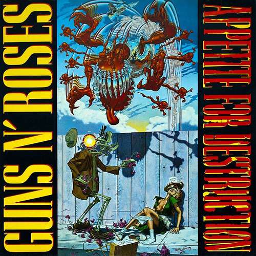 Cover Guns N' Roses - Appetite For Destruction (LP, Album, Wit) Schallplatten Ankauf