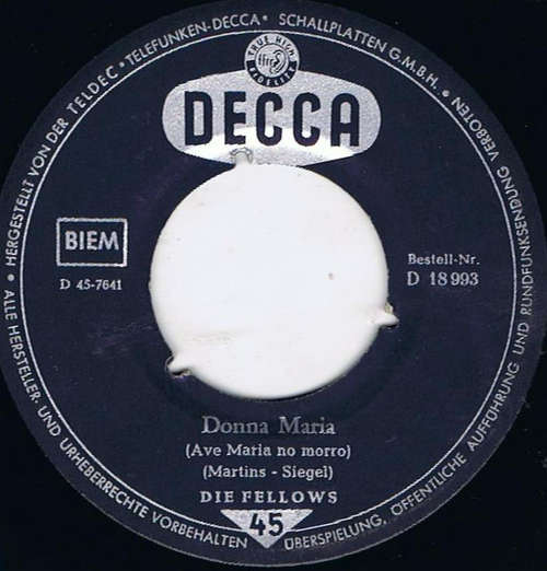 Cover Die Fellows - Donna Maria (7, Single) Schallplatten Ankauf