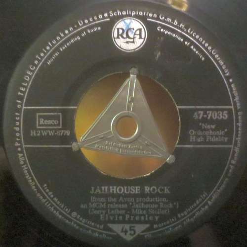 Cover Elvis Presley - Jailhouse Rock / Treat Me Nice (7, Single, s3) Schallplatten Ankauf