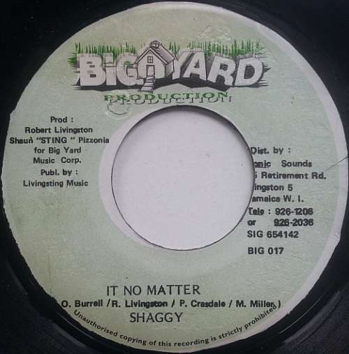 Cover Shaggy - It No Matter (7) Schallplatten Ankauf