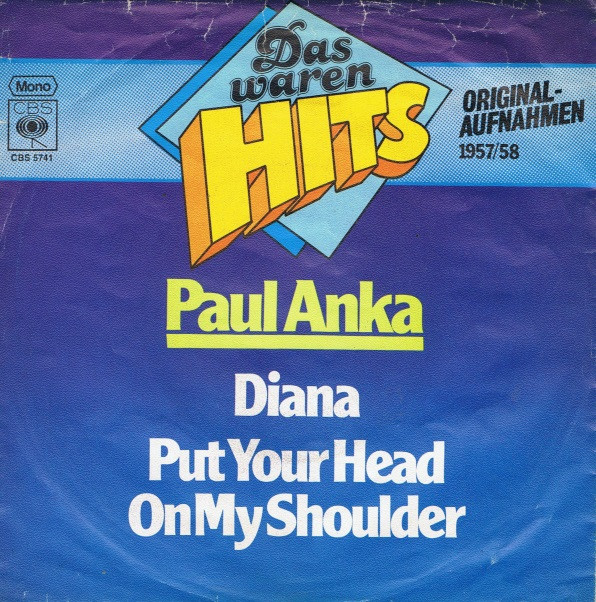 Cover Paul Anka - Diana / Put Your Head On My Shoulder (7, Single) Schallplatten Ankauf