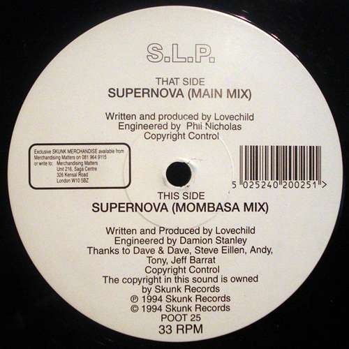 Cover S.L.P.* - Supernova (12) Schallplatten Ankauf