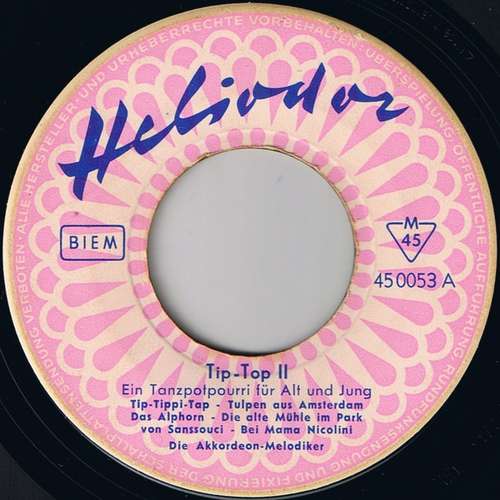 Cover Die Akkordeon-Melodiker - Tip-Top II (7, Single) Schallplatten Ankauf