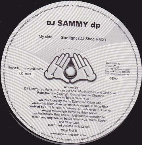 Cover DJ Sammy dp* - Sunlight (Remixes) (12) Schallplatten Ankauf
