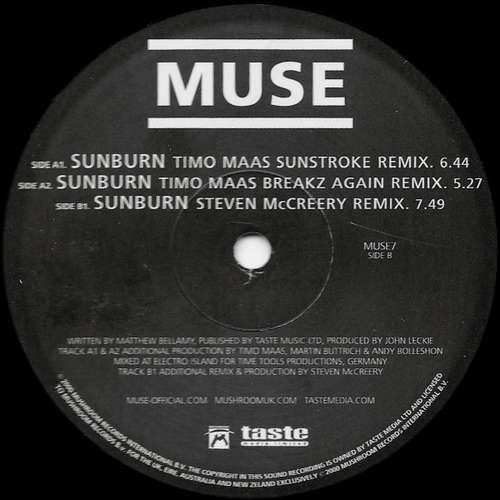 Cover Muse - Sunburn Remixes (12) Schallplatten Ankauf