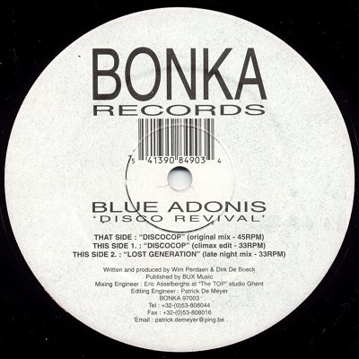 Cover Blue Adonis - Disco Revival (12) Schallplatten Ankauf