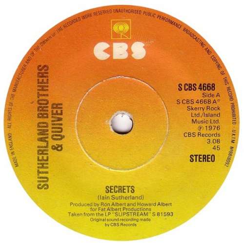 Cover Sutherland Brothers & Quiver - Secrets (7, Single) Schallplatten Ankauf