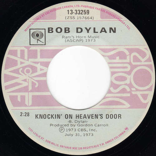 Cover Bob Dylan - Knockin' On Heaven's Door / A Fool Such As I (7, Single, RE) Schallplatten Ankauf