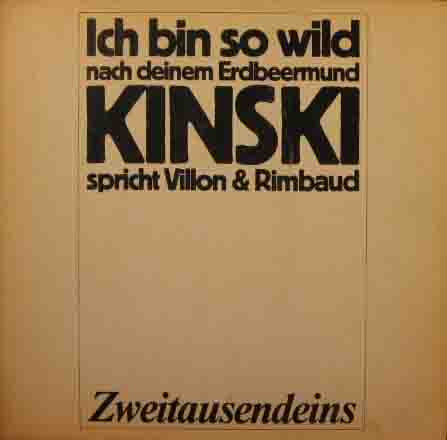 Cover Klaus Kinski - Kinski Spricht Villon Und Rimbaud 1 (LP, Album, Mono, RE) Schallplatten Ankauf