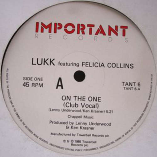 Cover Lukk Featuring Felicia Collins - On The One (12) Schallplatten Ankauf