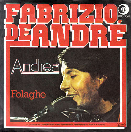 Cover Fabrizio De André - Andrea (7, Single) Schallplatten Ankauf