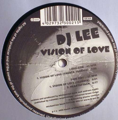 Cover DJ Lee - Vision Of Love (12) Schallplatten Ankauf