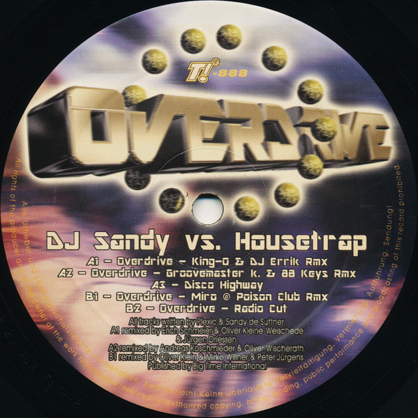 Bild DJ Sandy* vs. Housetrap - Overdrive (12) Schallplatten Ankauf