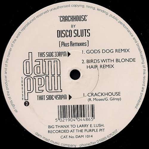 Cover Disco Sluts - Crackhouse (12) Schallplatten Ankauf