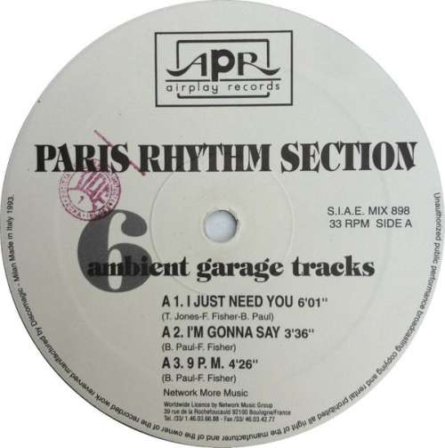 Cover Paris Rhythm Section - 6 Ambient Garage Tracks (LP, Ltd) Schallplatten Ankauf