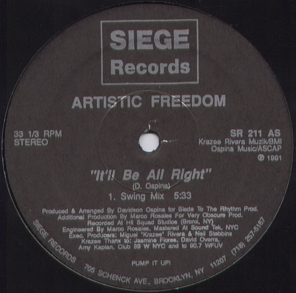 Cover Artistic Freedom - It'll Be All Right (12) Schallplatten Ankauf
