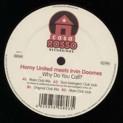 Cover Horny United Meets Irvin Doomes - Why Do You Call? (12) Schallplatten Ankauf