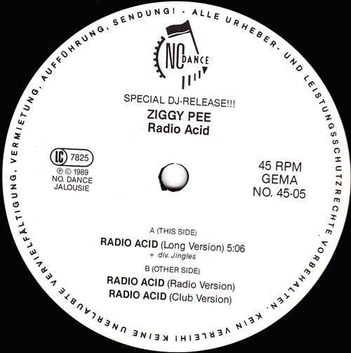 Cover Ziggy Pee* - Radio Acid (12) Schallplatten Ankauf