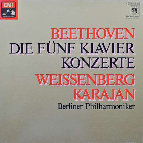 Cover Beethoven*, Weissenberg*, Karajan*, Berliner Philharmoniker - Die Fünf Klavier Konzerte (4xLP, Quad + Box) Schallplatten Ankauf