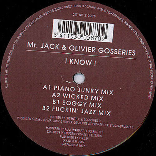 Cover Mr. Jack & Olivier Gosseries - I Know ! (12) Schallplatten Ankauf