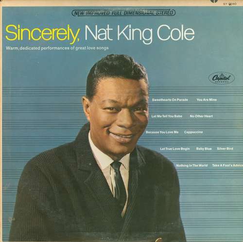 Cover Nat King Cole - Sincerely, Nat King Cole (LP, Album) Schallplatten Ankauf