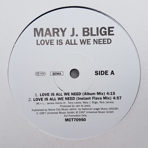 Cover Mary J. Blige - Love Is All We Need (12, Promo) Schallplatten Ankauf