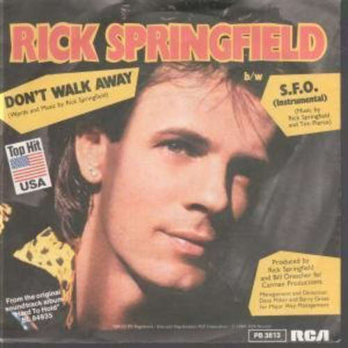 Cover Rick Springfield - Don't Walk Away (7, Single) Schallplatten Ankauf