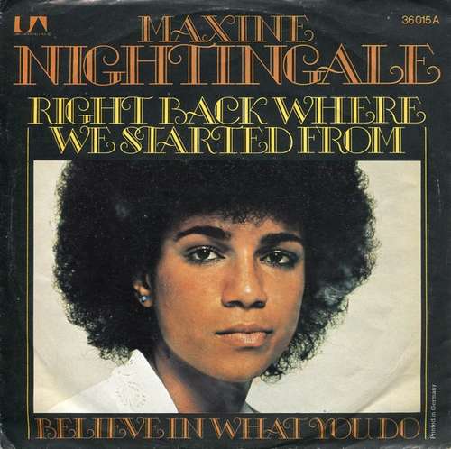 Cover Maxine Nightingale - Right Back Where We Started From (7, Single) Schallplatten Ankauf