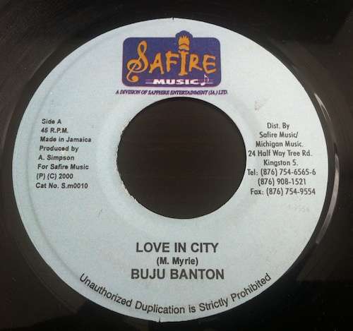 Cover Buju Banton - Love In City (7) Schallplatten Ankauf