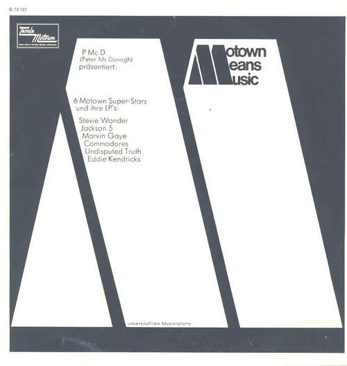 Cover Various - Motown Means Music (7, EP, Comp, Promo) Schallplatten Ankauf