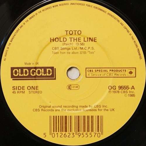 Cover Toto - Hold The Line / Rosanna (7) Schallplatten Ankauf